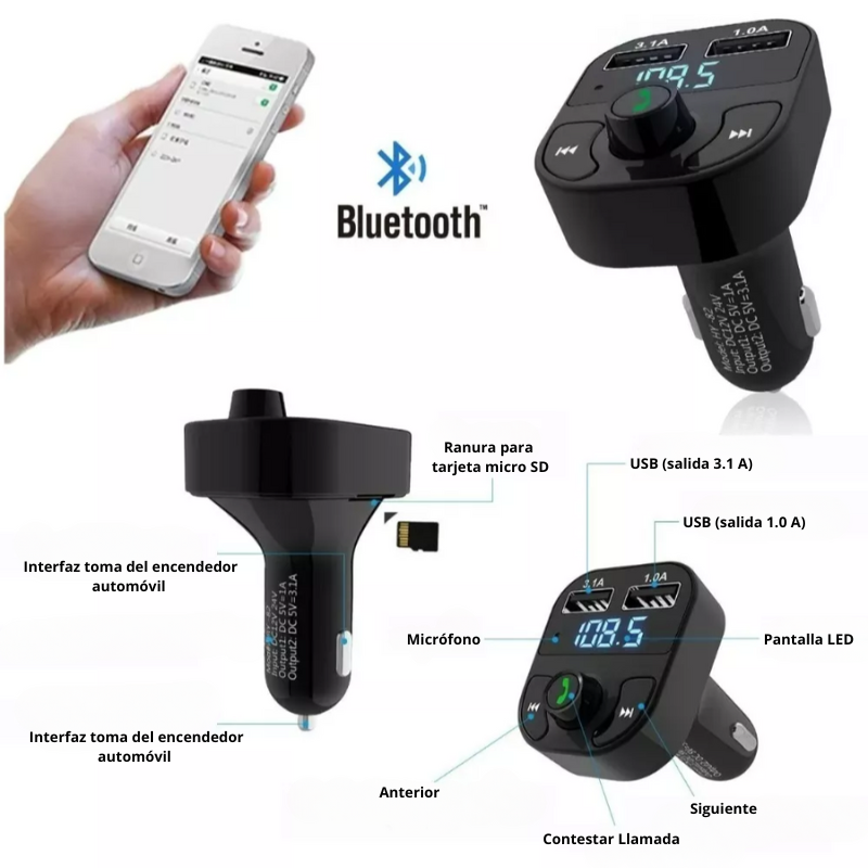 AUTOMÓVIL™ - Transmisor Bluetooth Auto